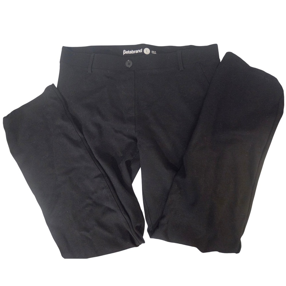 Betabrand Dress Pant Yoga Pants‎ Large Black Excellent W0076-BK Straight